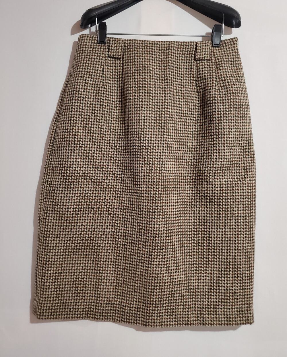 Doncaster VTG 80s Houndstooth Wool Skirt Womens Size 12 Academia Career Office